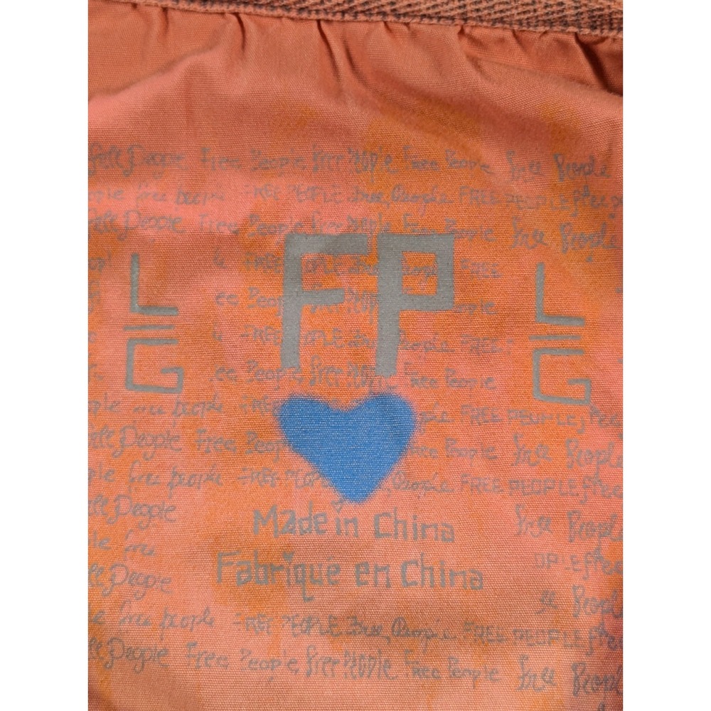Free People Hoodie Vest Cropped Kangaroo Pocket Orange Dyed Women's Size Large - Picture 6 of 9